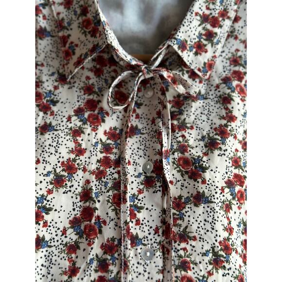 NWT Jessica Robertson Women’s 2XL Preppy Prairie Floral White Casual Shirt Dress - Picture 4 of 13